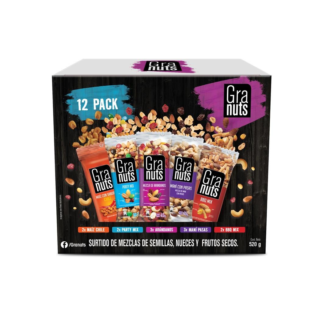 Granuts Nueces Surtidas 12 Unidades