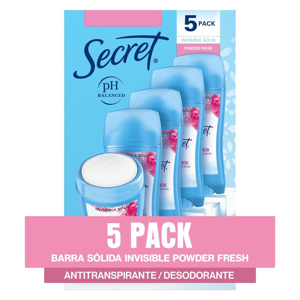 Secret Antitranspirante y Desodorante en Barra para Mujeres Powder Fresh 5 Unidades / 73.7 g / 2.6 oz