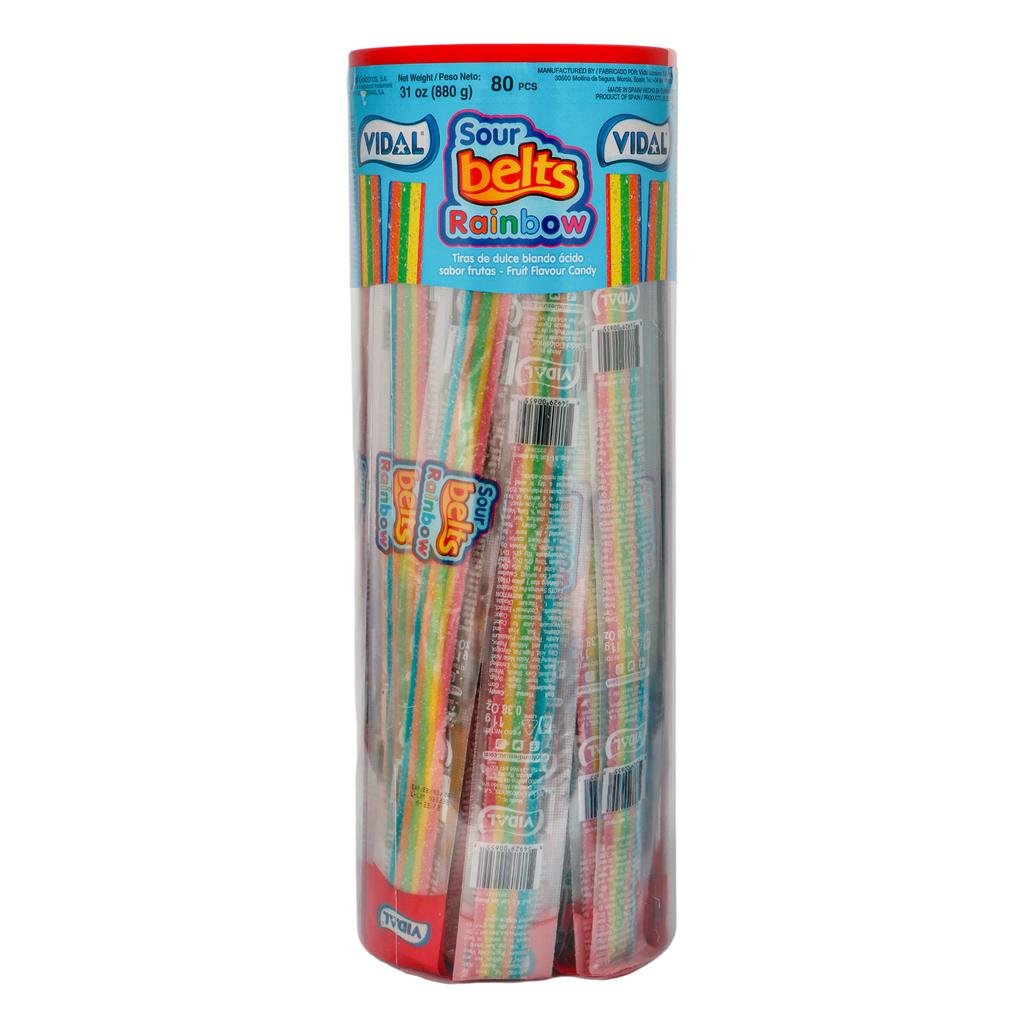 Vidal Tiras de Dulce Blando Ácido Sabor Frutas 80 Unidades / 11 g / 0.38 oz