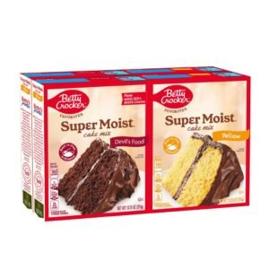 Betty Crocker Mezcla para Preparar Tortas Super Húmedas de Vainilla y Chocolate 4 Unidades / 375 g / 13.25 oz