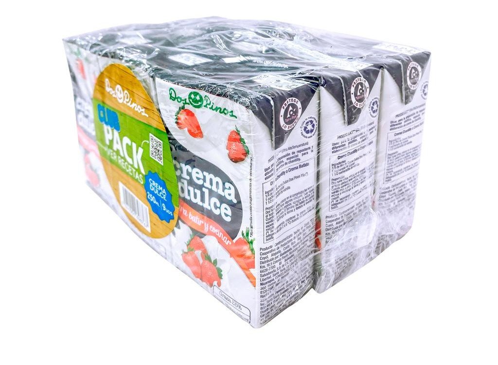 Dos Pinos Crema Dulce 9 Unidades / 250 ml / 8.45 oz