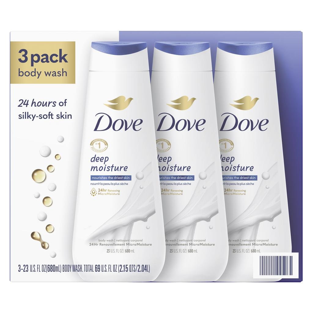 Dove Jabón Líquido Corporal Hidratación Profunda 3 Unidades / 680 mL / 23 oz