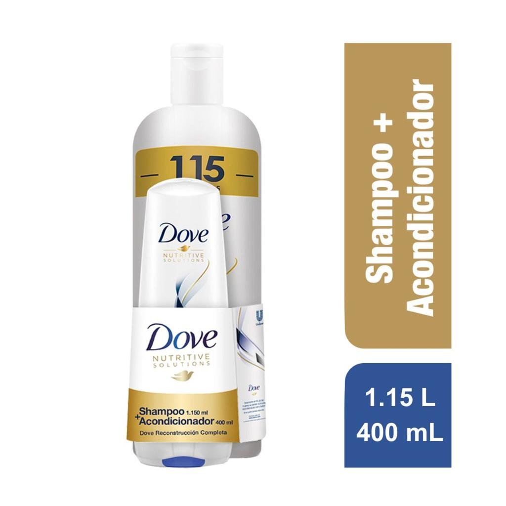 Dove Reconstrucción Completa Shampoo y Acondicionador 1.15 L + 400 mL
