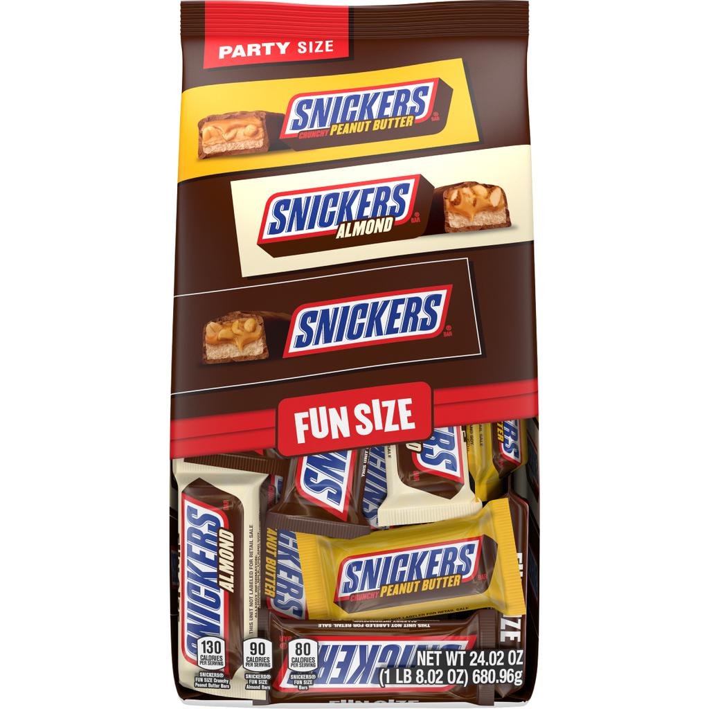 Snickers Paquete Fiesta de de Barras de Chocolate Variadas 680.96 g / 24.02 oz