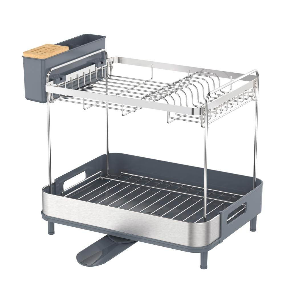 Kingrack Escurridor de Platos de 2 Niveles / 46.58 cm × 32.18 cm × 41.10 cm / 18.34" x 12.67" x 16.18"